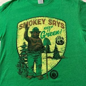 Vtg Style Mens Smokey The Bear Says Keep It Green